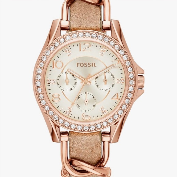 Fossil Women's Rose Gold Crystal Watch - Picture 1 of 3